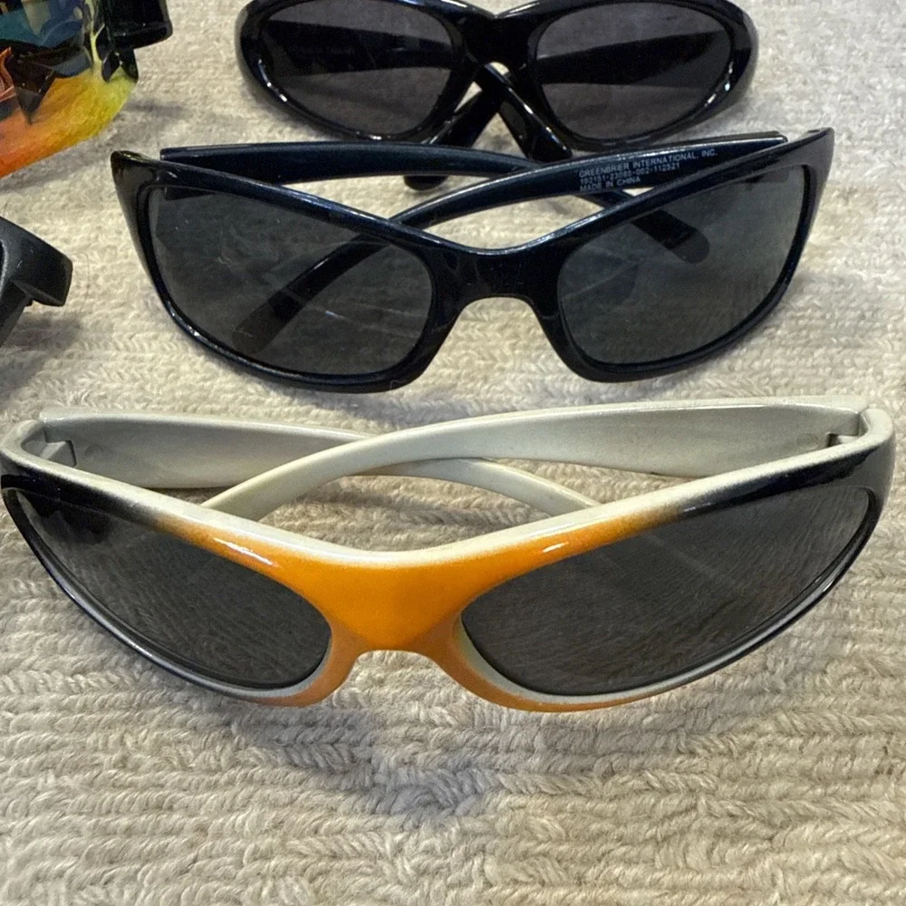 9 pairs of kids Wrap Shield Style Sunglasses  - fishing, sports, biking- Mint